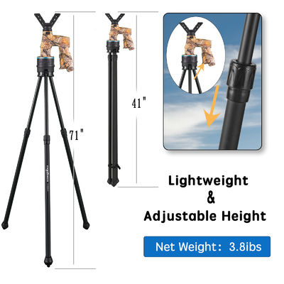 Adjustable Hunting Tripod With Leg Angle Adjustment Extended Length 151cm