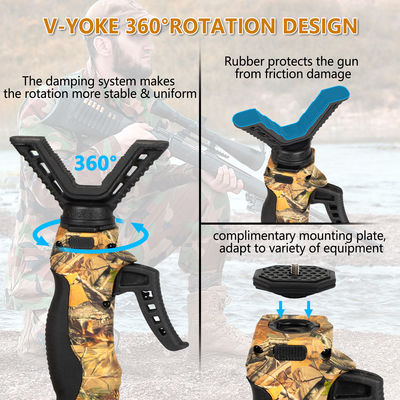 Universal Camouflage Aluminum Alloy Shooting Bracket 360° Rotatable for Precision Hunting Targeting