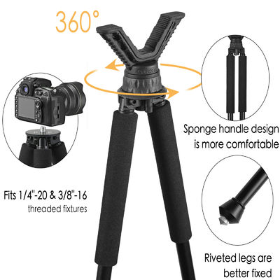 Universal Ergonomic Black Hunting Stick Bracket With Adjustable Installation